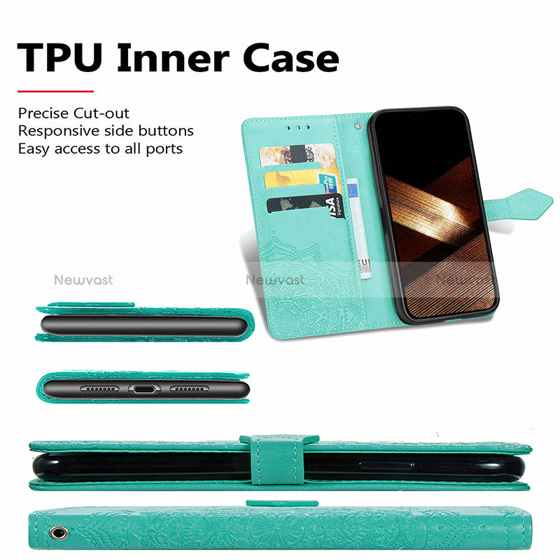 Leather Case Stands Fashionable Pattern Flip Cover H05 Holder for Apple iPhone 15