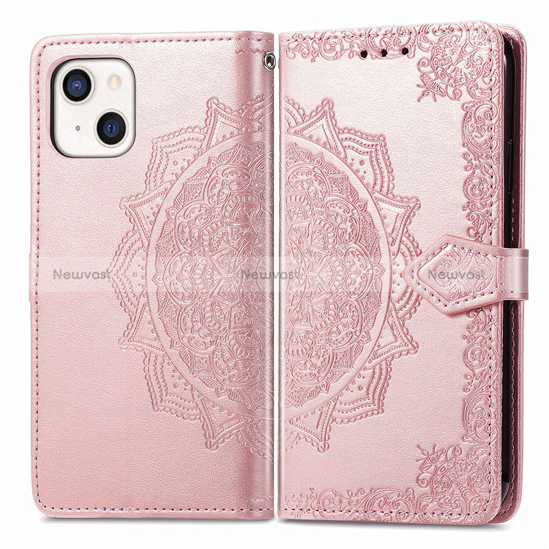 Leather Case Stands Fashionable Pattern Flip Cover H05 Holder for Apple iPhone 15