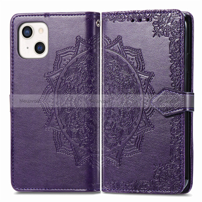 Leather Case Stands Fashionable Pattern Flip Cover H05 Holder for Apple iPhone 15