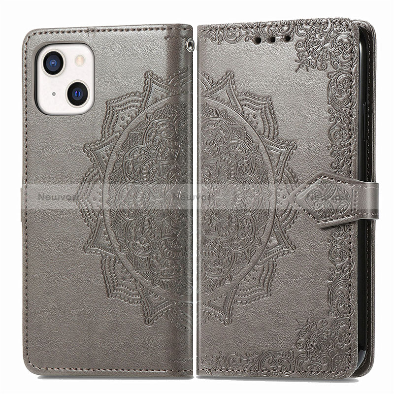 Leather Case Stands Fashionable Pattern Flip Cover H05 Holder for Apple iPhone 15