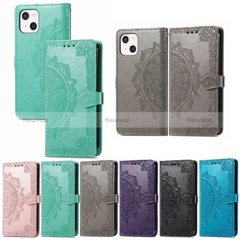 Leather Case Stands Fashionable Pattern Flip Cover H05 Holder for Apple iPhone 15