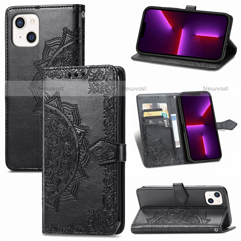 Leather Case Stands Fashionable Pattern Flip Cover H06 Holder for Apple iPhone 13