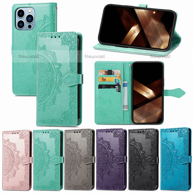 Leather Case Stands Fashionable Pattern Flip Cover H06 Holder for Apple iPhone 14 Pro