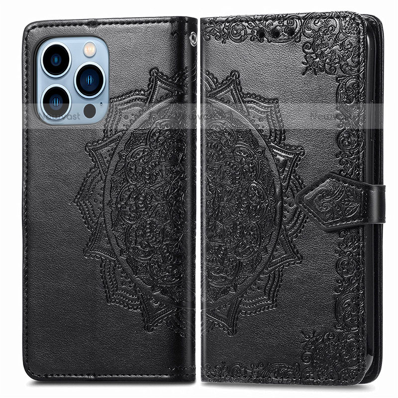 Leather Case Stands Fashionable Pattern Flip Cover H06 Holder for Apple iPhone 14 Pro