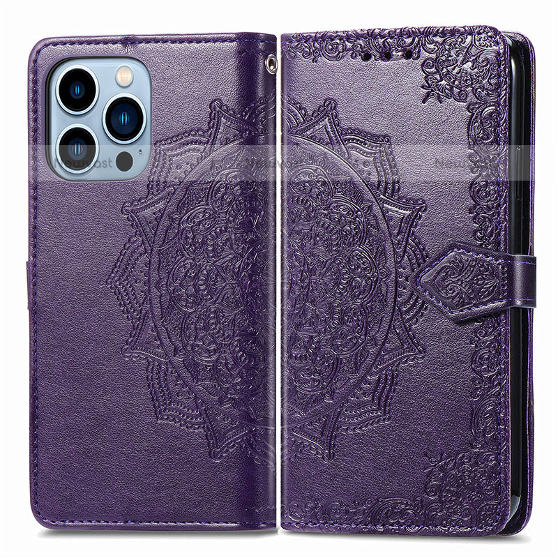 Leather Case Stands Fashionable Pattern Flip Cover H06 Holder for Apple iPhone 14 Pro