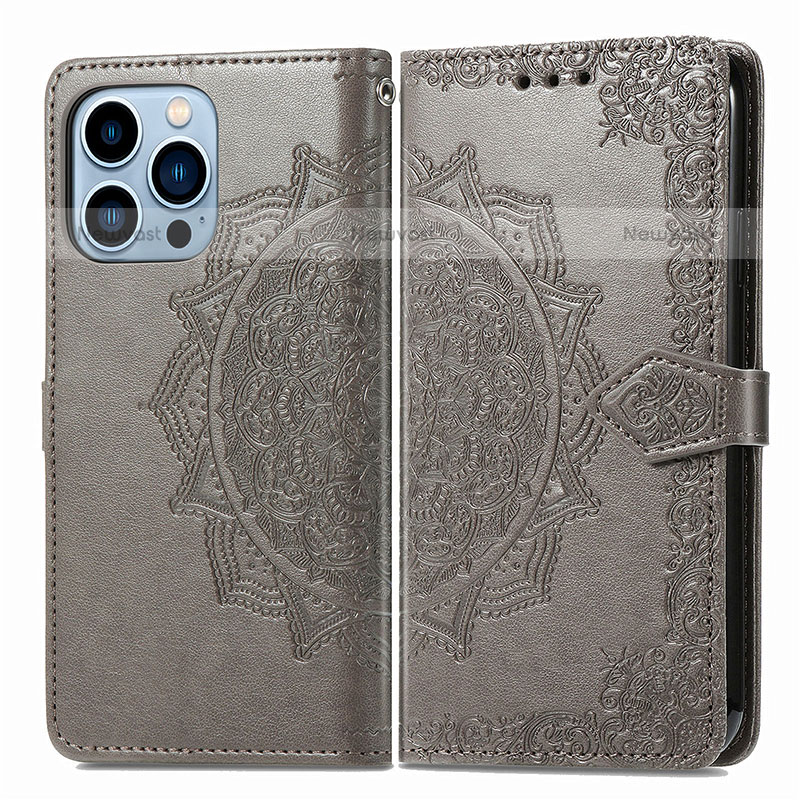 Leather Case Stands Fashionable Pattern Flip Cover H06 Holder for Apple iPhone 14 Pro