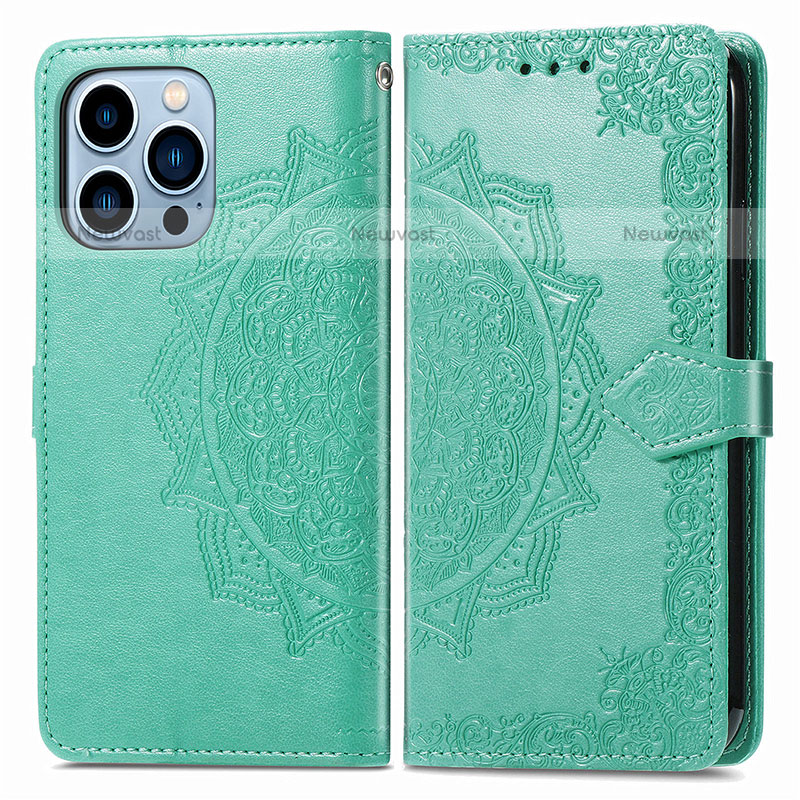 Leather Case Stands Fashionable Pattern Flip Cover H06 Holder for Apple iPhone 14 Pro