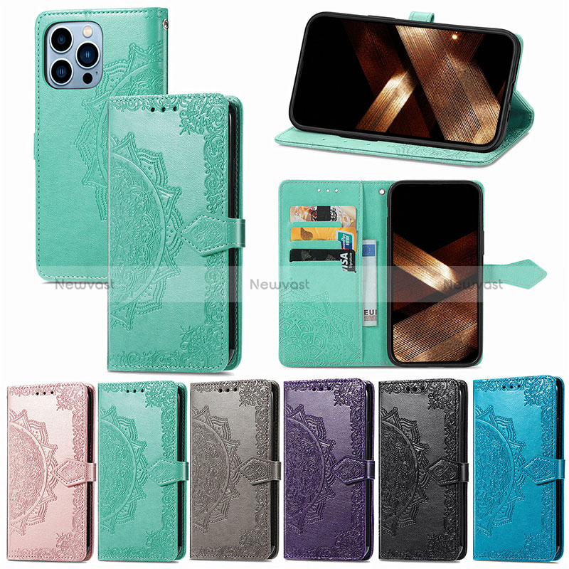 Leather Case Stands Fashionable Pattern Flip Cover H06 Holder for Apple iPhone 14 Pro Max