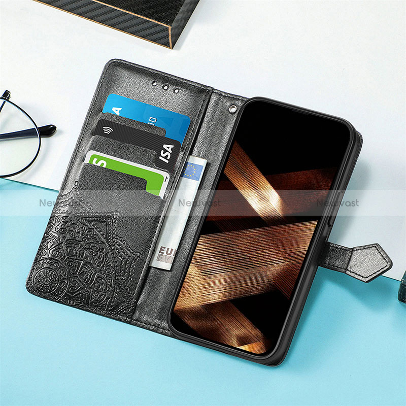 Leather Case Stands Fashionable Pattern Flip Cover H06 Holder for Apple iPhone 15 Plus