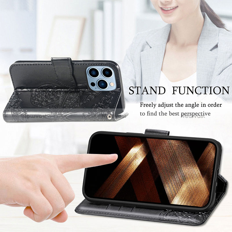 Leather Case Stands Fashionable Pattern Flip Cover H07 Holder for Apple iPhone 16 Pro Max