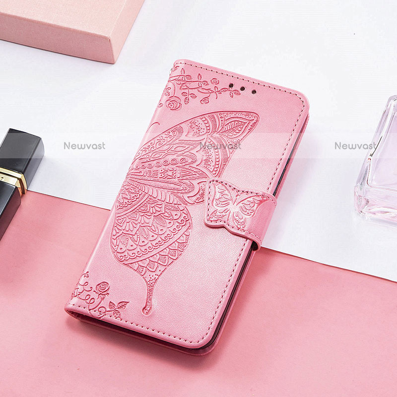 Leather Case Stands Fashionable Pattern Flip Cover H08 Holder for Apple iPhone 13 Mini Hot Pink