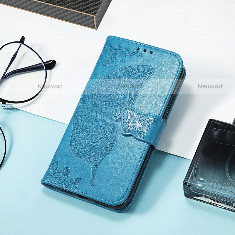 Leather Case Stands Fashionable Pattern Flip Cover H08 Holder for Apple iPhone 14 Blue