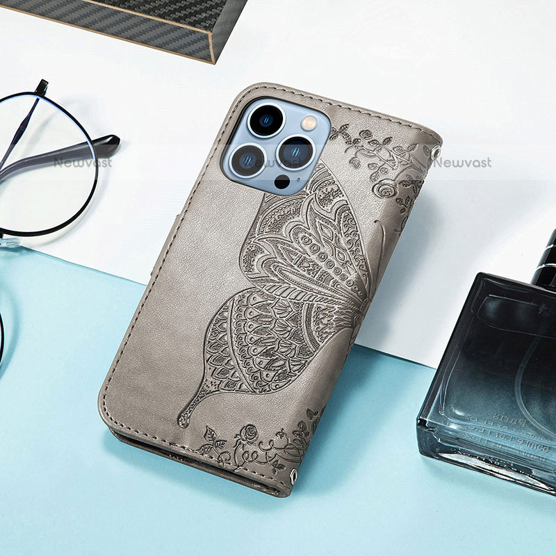 Leather Case Stands Fashionable Pattern Flip Cover H08 Holder for Apple iPhone 14 Pro