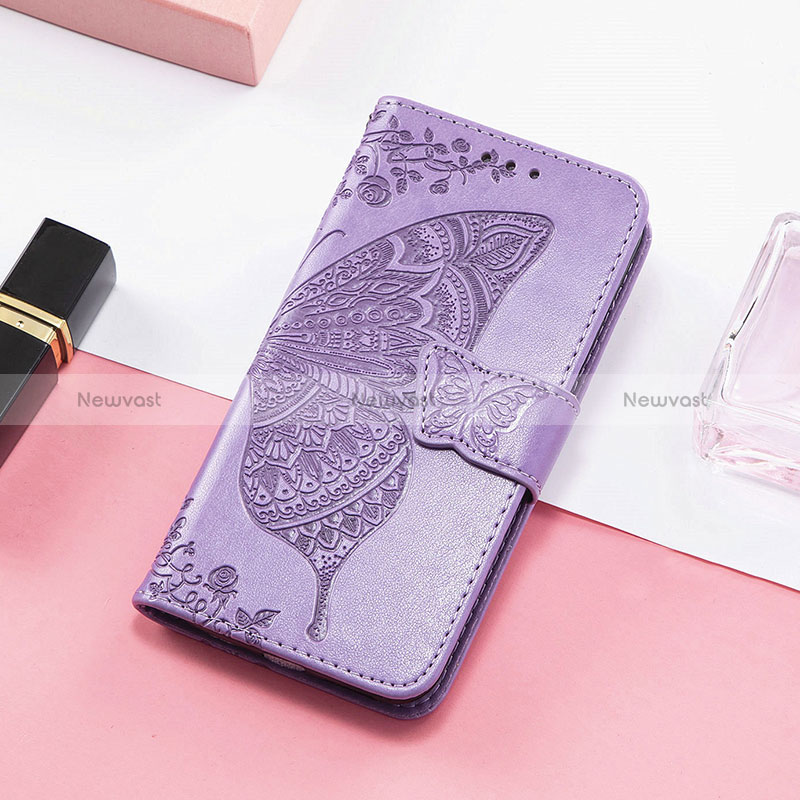 Leather Case Stands Fashionable Pattern Flip Cover H08 Holder for Apple iPhone 14 Pro Max Clove Purple