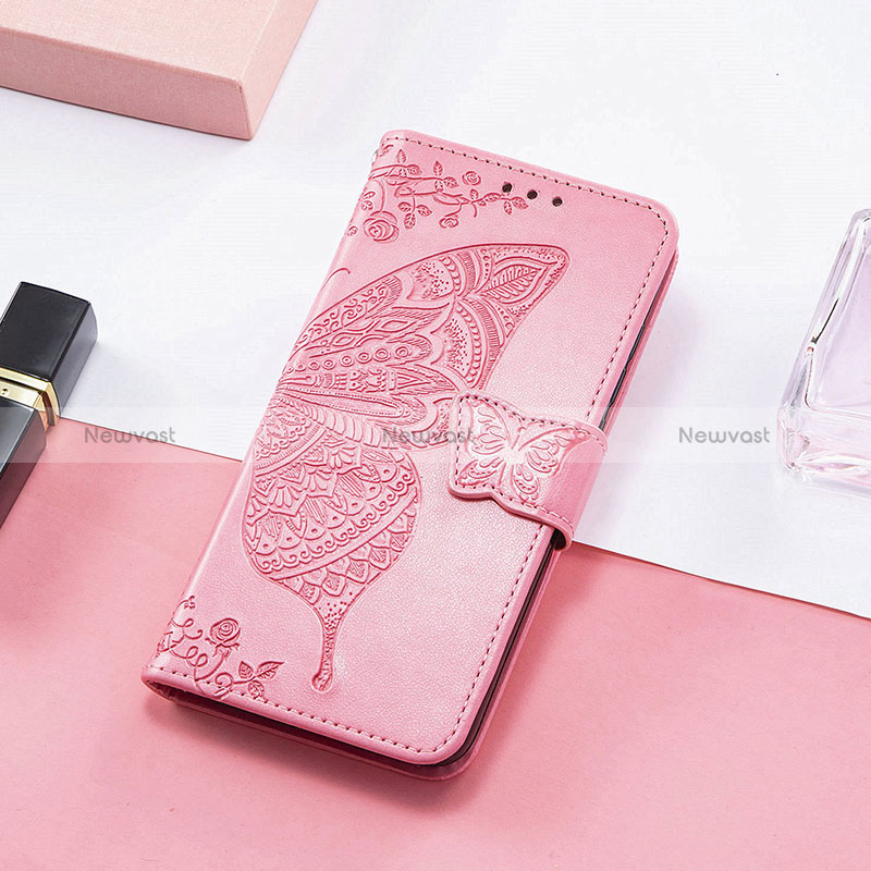 Leather Case Stands Fashionable Pattern Flip Cover H08 Holder for Apple iPhone 15 Hot Pink