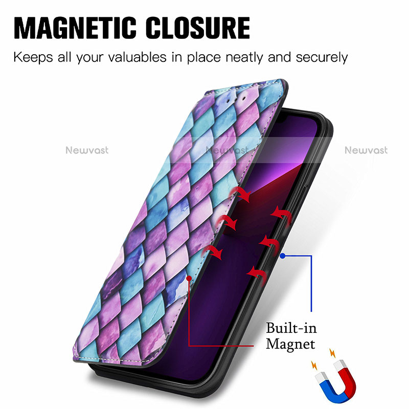 Leather Case Stands Fashionable Pattern Flip Cover H09 Holder for Apple iPhone 14 Plus