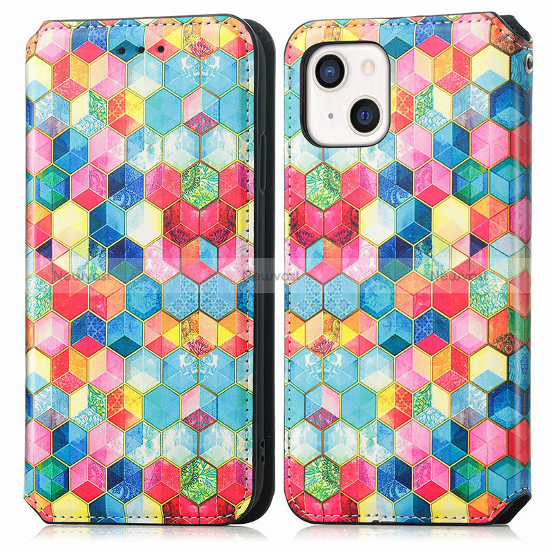 Leather Case Stands Fashionable Pattern Flip Cover H09 Holder for Apple iPhone 15 Plus