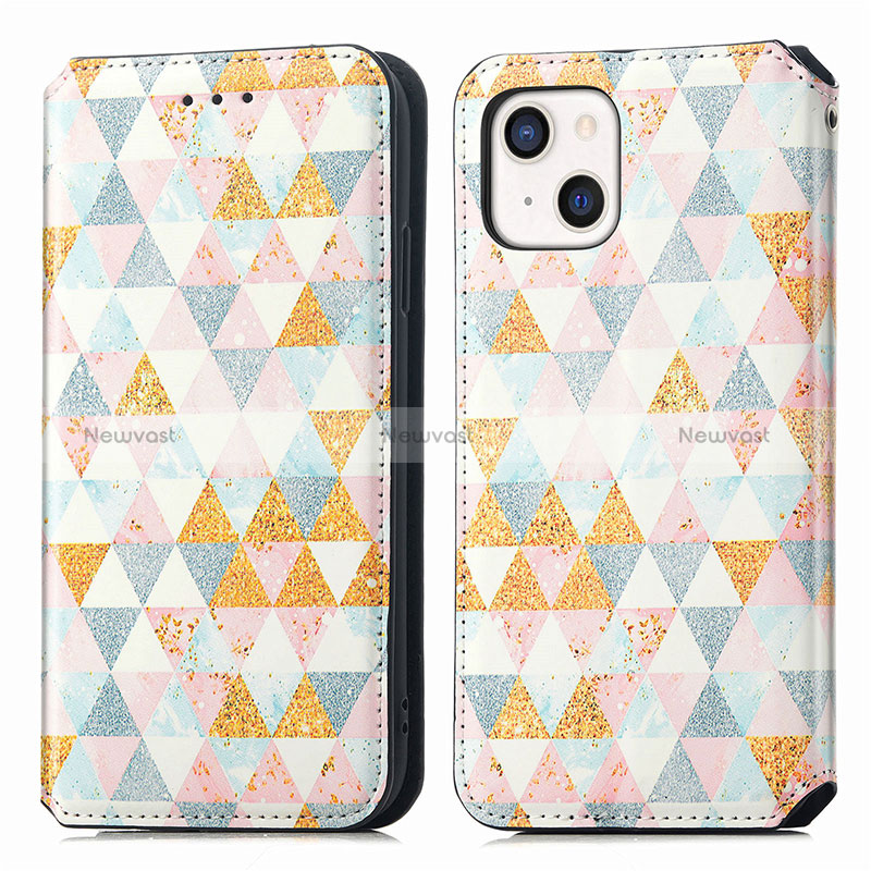 Leather Case Stands Fashionable Pattern Flip Cover H09 Holder for Apple iPhone 15 Plus