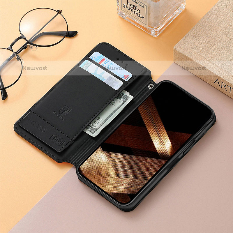 Leather Case Stands Fashionable Pattern Flip Cover H09 Holder for Apple iPhone 15 Pro Max