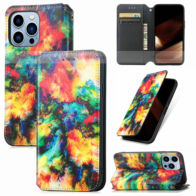 Leather Case Stands Fashionable Pattern Flip Cover H09 Holder for Apple iPhone 15 Pro Max