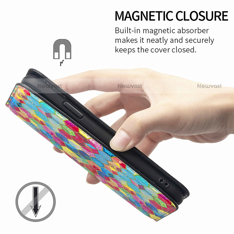 Leather Case Stands Fashionable Pattern Flip Cover H10 Holder for Apple iPhone 13 Mini