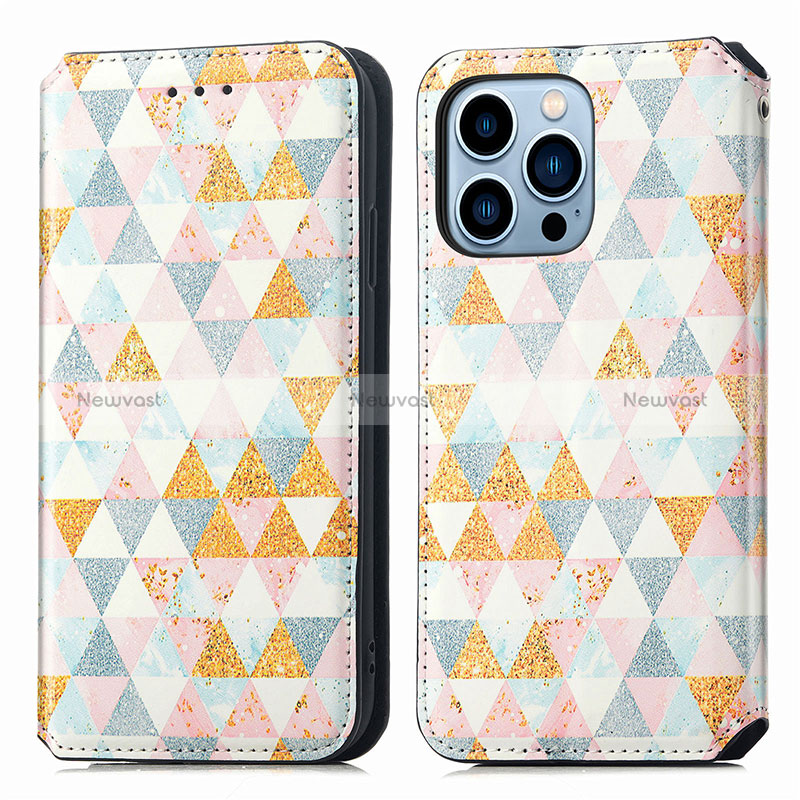 Leather Case Stands Fashionable Pattern Flip Cover H10 Holder for Apple iPhone 15 Pro