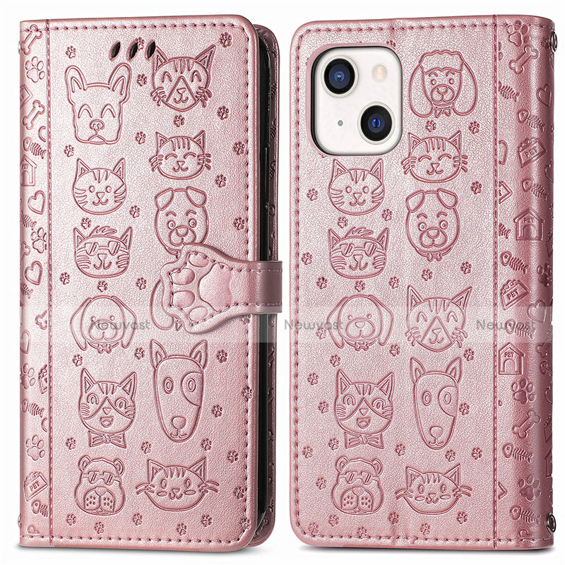 Leather Case Stands Fashionable Pattern Flip Cover H11 Holder for Apple iPhone 13 Mini