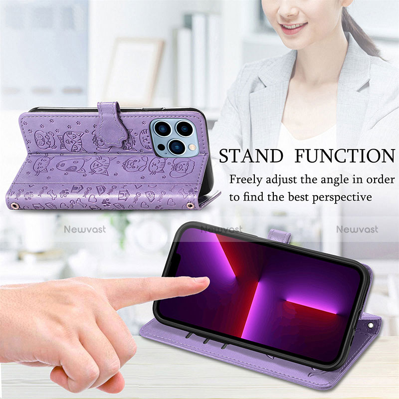 Leather Case Stands Fashionable Pattern Flip Cover H11 Holder for Apple iPhone 13 Pro Max