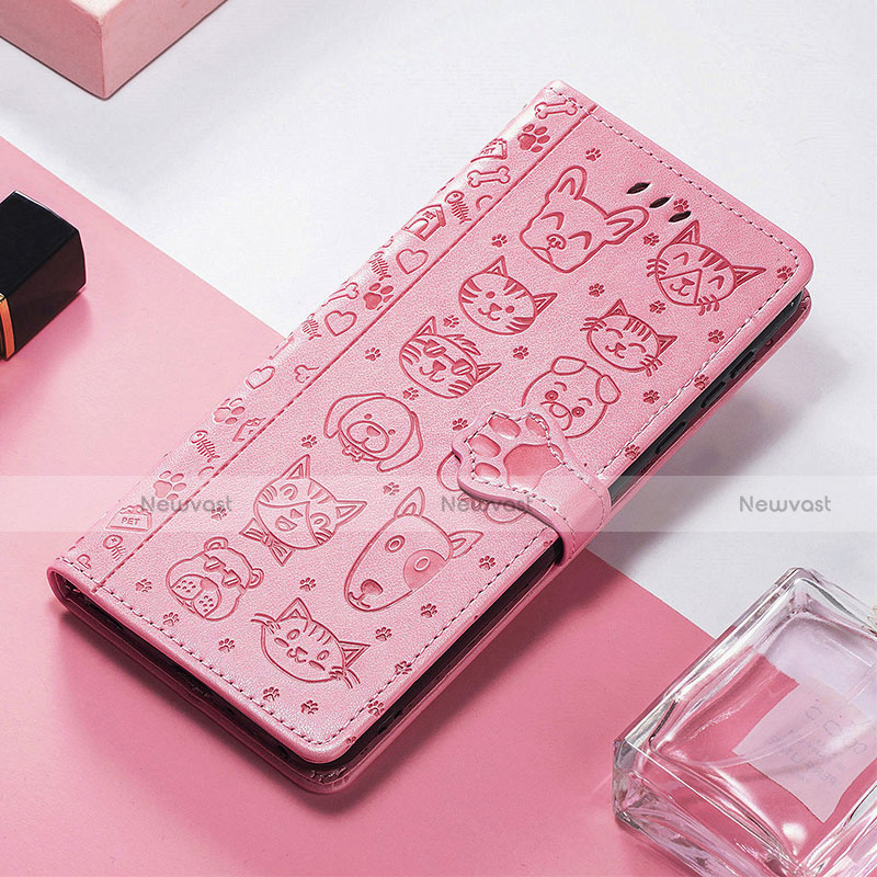 Leather Case Stands Fashionable Pattern Flip Cover H11 Holder for Apple iPhone 13 Pro Pink