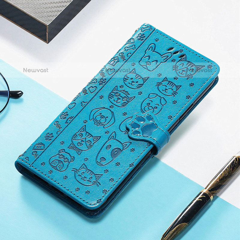 Leather Case Stands Fashionable Pattern Flip Cover H11 Holder for Apple iPhone 14 Pro Blue