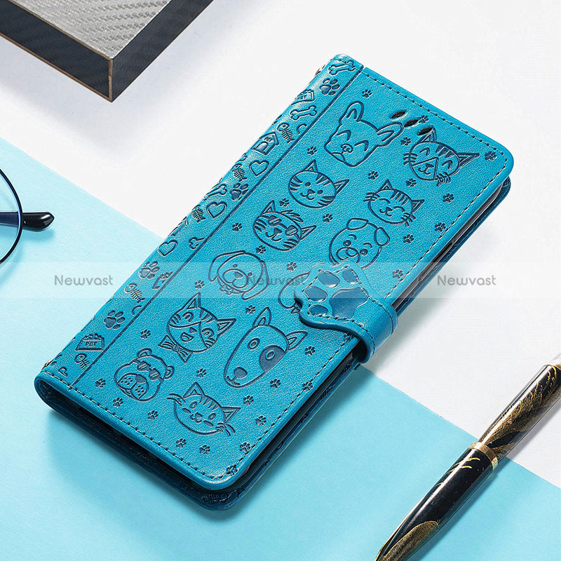 Leather Case Stands Fashionable Pattern Flip Cover H11 Holder for Apple iPhone 14 Pro Max Blue