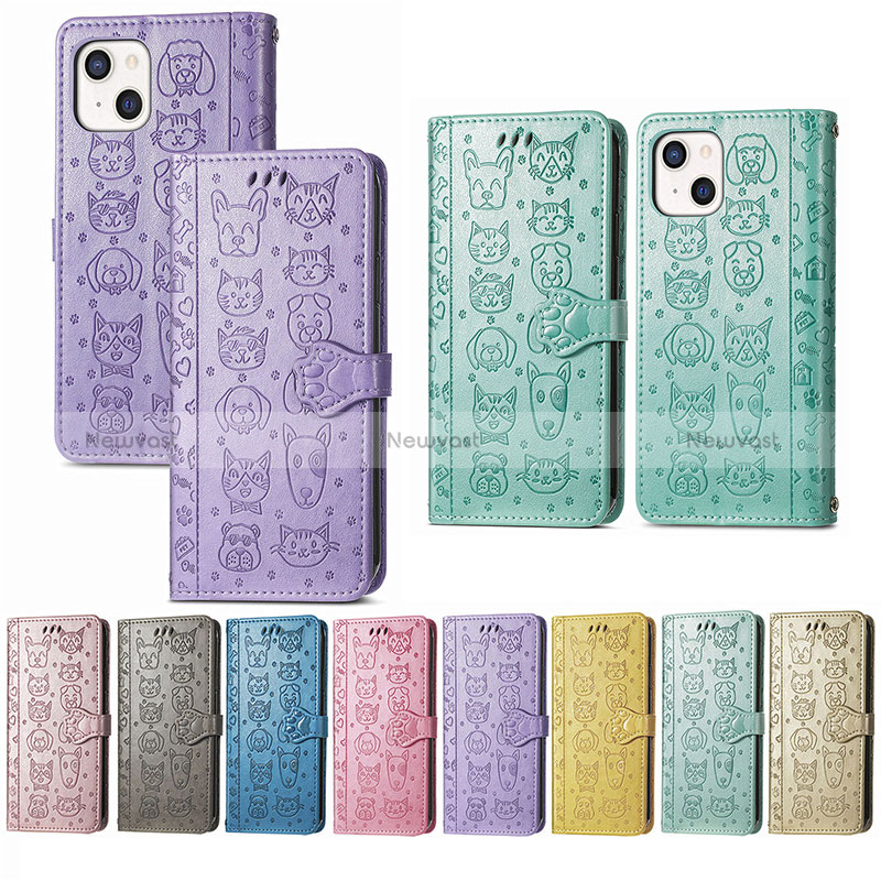 Leather Case Stands Fashionable Pattern Flip Cover H11 Holder for Apple iPhone 15 Plus