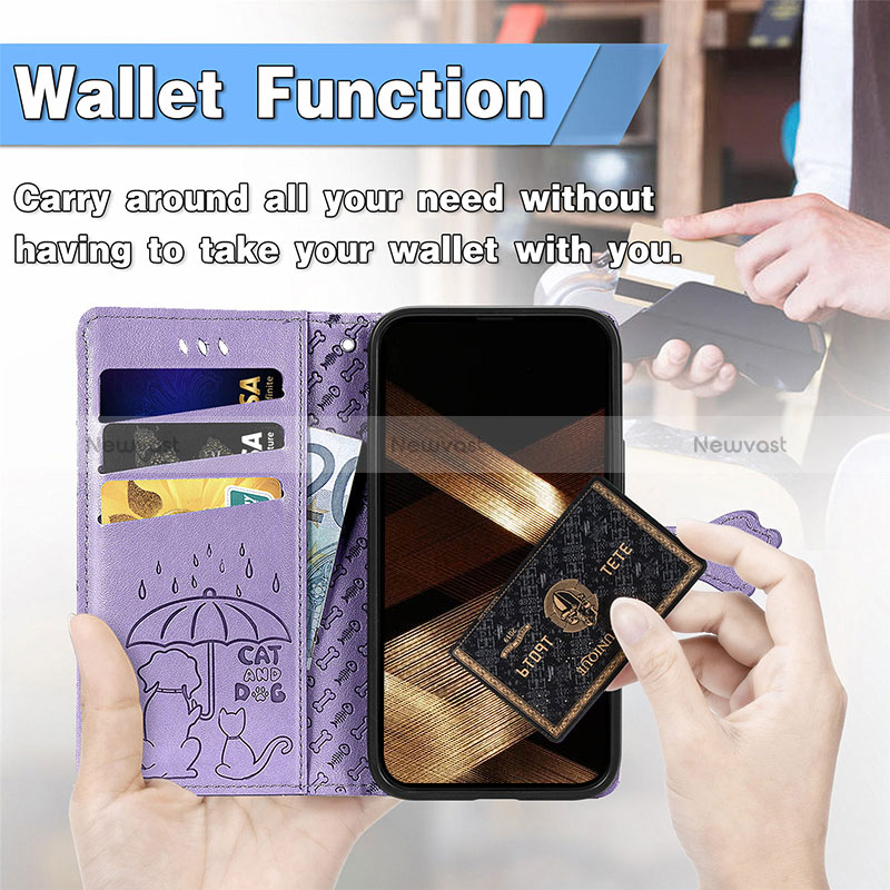 Leather Case Stands Fashionable Pattern Flip Cover H11 Holder for Apple iPhone 15 Pro