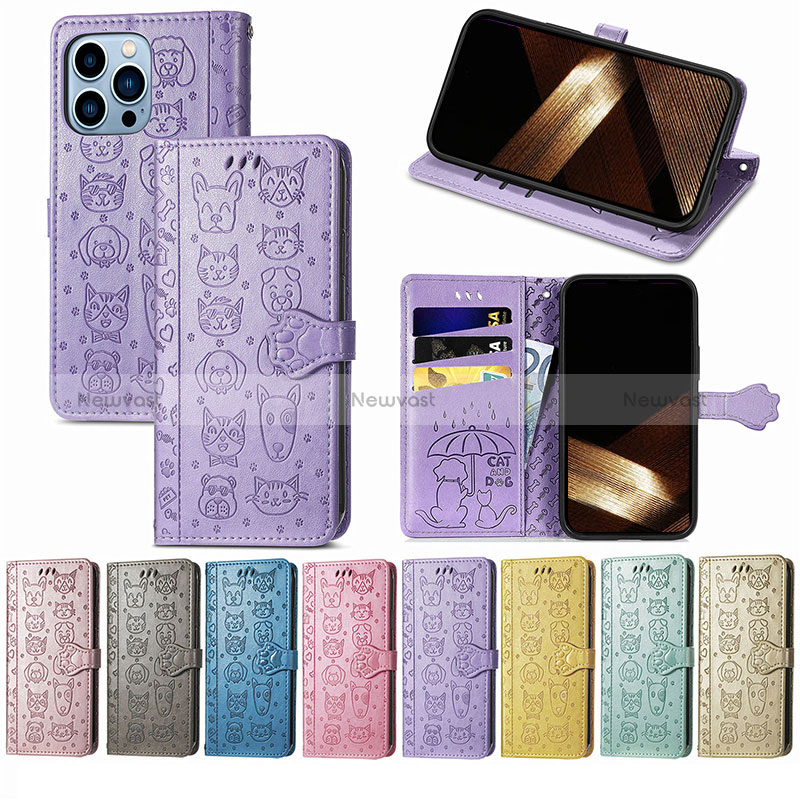 Leather Case Stands Fashionable Pattern Flip Cover H11 Holder for Apple iPhone 15 Pro