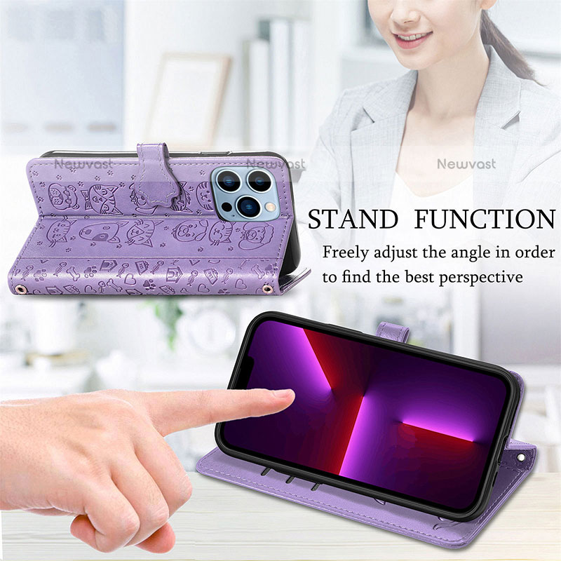 Leather Case Stands Fashionable Pattern Flip Cover H11 Holder for Apple iPhone 15 Pro Max