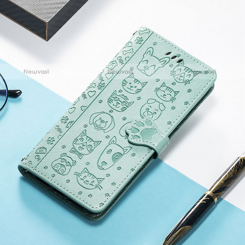 Leather Case Stands Fashionable Pattern Flip Cover H11 Holder for Apple iPhone 15 Pro Max Green