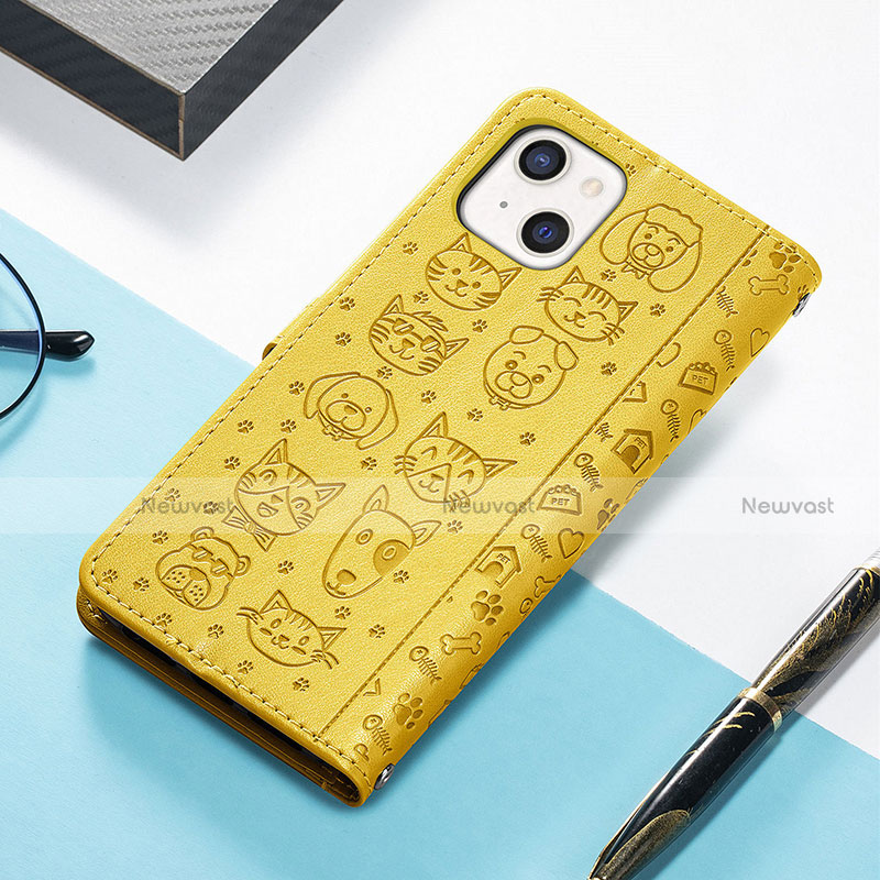 Leather Case Stands Fashionable Pattern Flip Cover H12 Holder for Apple iPhone 13 Mini