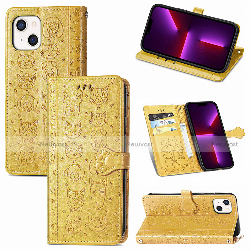 Leather Case Stands Fashionable Pattern Flip Cover H12 Holder for Apple iPhone 14 Plus