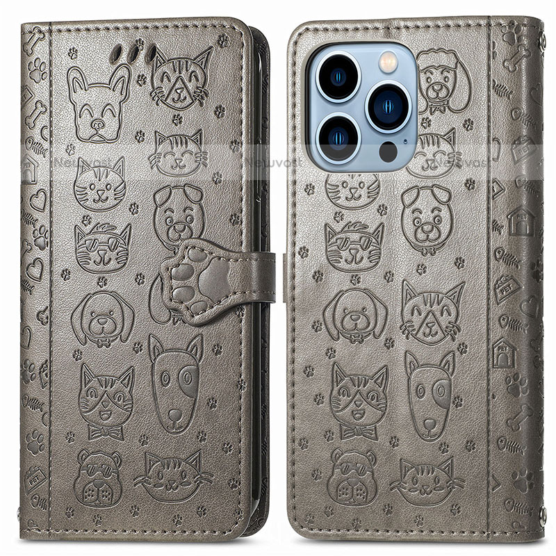 Leather Case Stands Fashionable Pattern Flip Cover H12 Holder for Apple iPhone 14 Pro