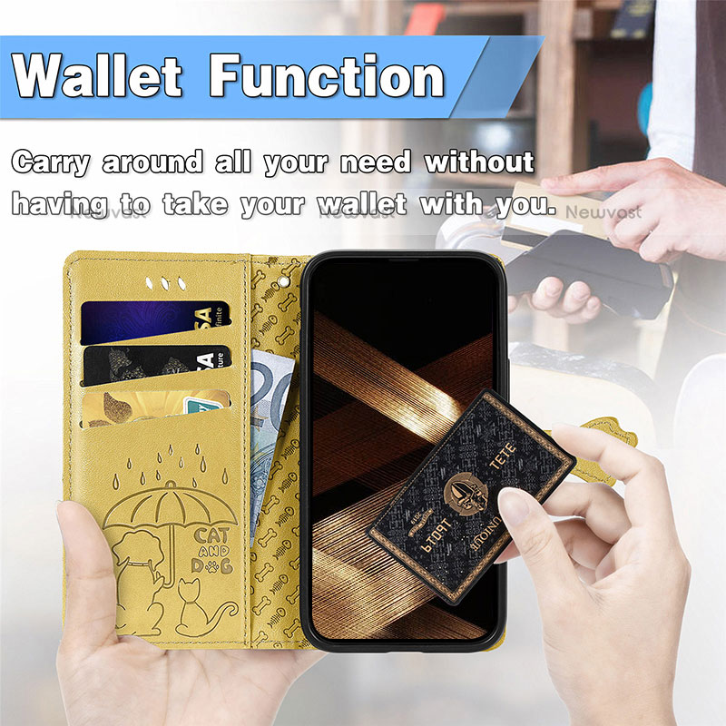 Leather Case Stands Fashionable Pattern Flip Cover H12 Holder for Apple iPhone 15 Pro Max