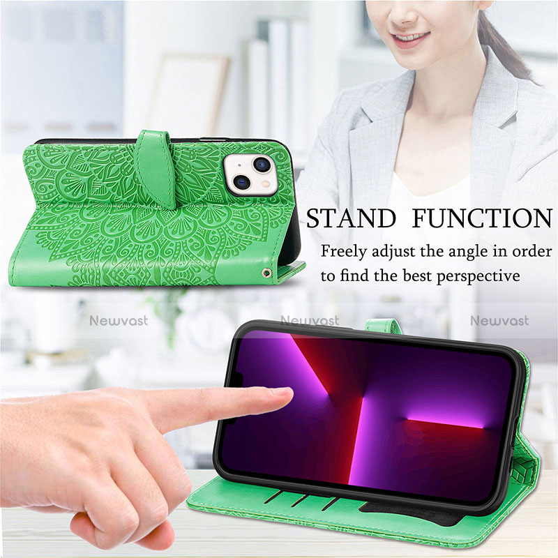 Leather Case Stands Fashionable Pattern Flip Cover H13 Holder for Apple iPhone 13