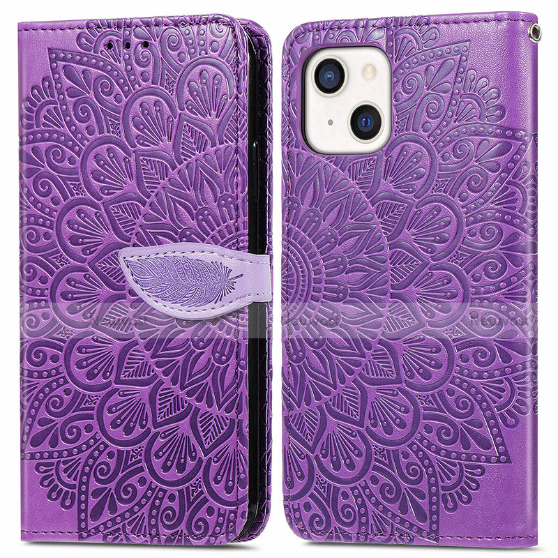 Leather Case Stands Fashionable Pattern Flip Cover H13 Holder for Apple iPhone 13 Mini