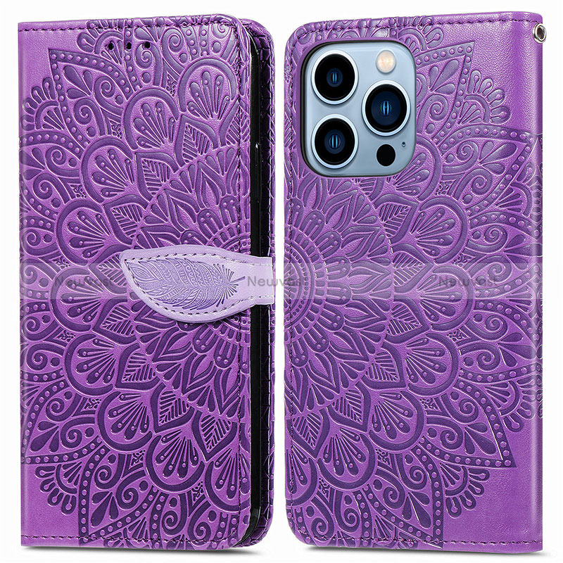 Leather Case Stands Fashionable Pattern Flip Cover H13 Holder for Apple iPhone 14 Pro Max