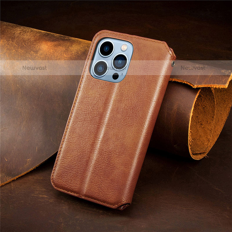 Leather Case Stands Fashionable Pattern Flip Cover H14 Holder for Apple iPhone 14 Pro