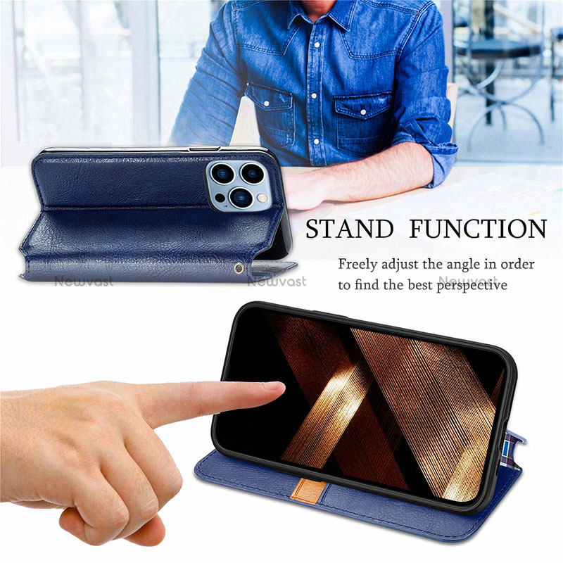 Leather Case Stands Fashionable Pattern Flip Cover H15 Holder for Apple iPhone 14 Pro Max