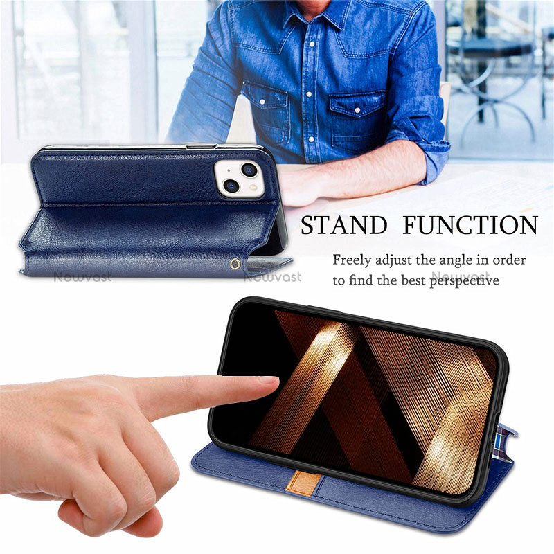 Leather Case Stands Fashionable Pattern Flip Cover H15 Holder for Apple iPhone 15