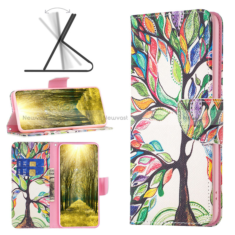 Leather Case Stands Fashionable Pattern Flip Cover Holder B01F for Huawei Honor 60 Pro 5G