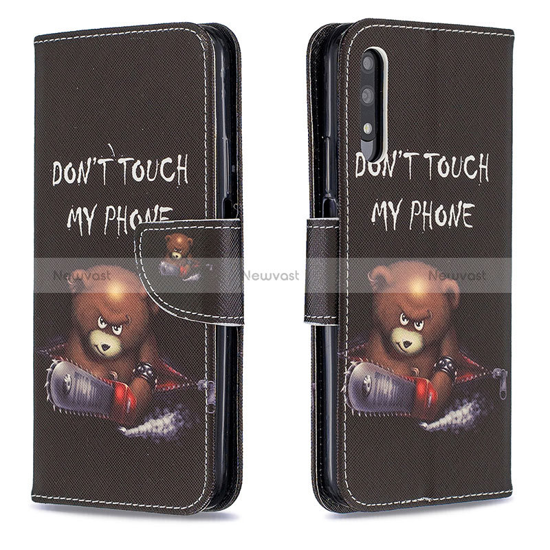 Leather Case Stands Fashionable Pattern Flip Cover Holder B01F for Huawei Honor 9X