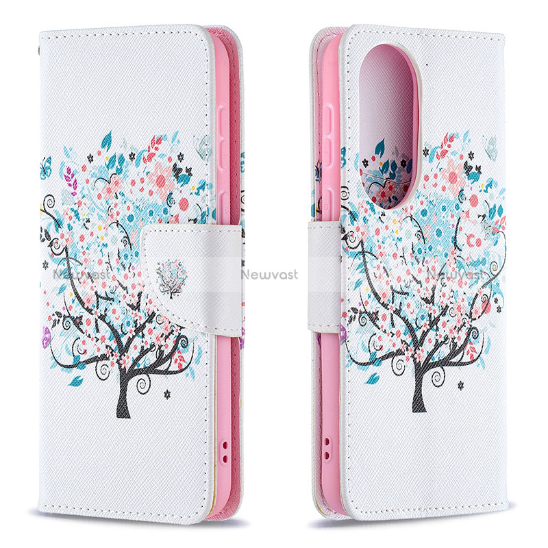 Leather Case Stands Fashionable Pattern Flip Cover Holder B01F for Huawei P50 Pro