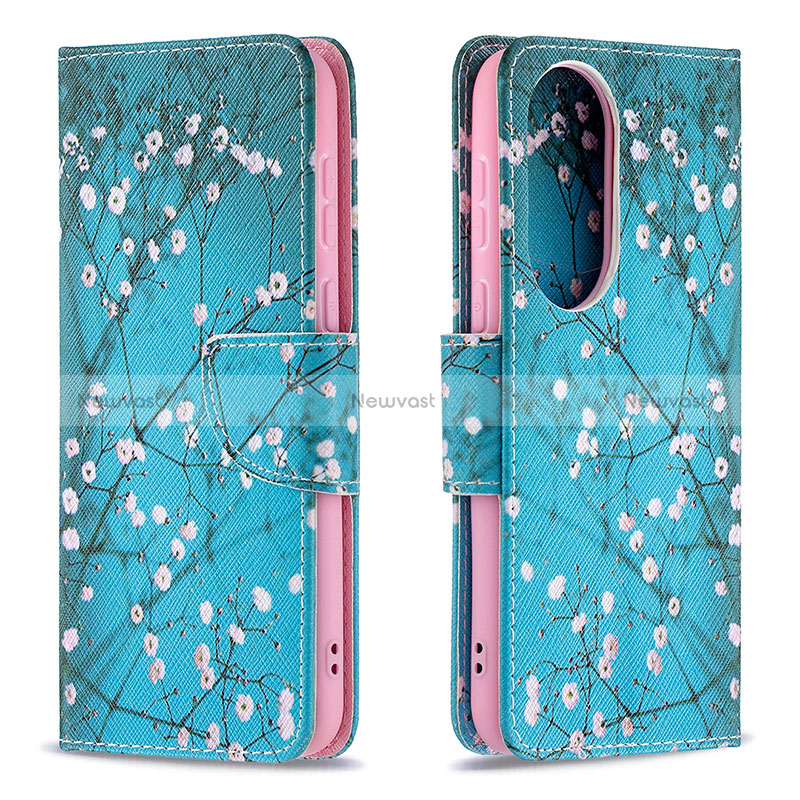 Leather Case Stands Fashionable Pattern Flip Cover Holder B01F for Huawei P50e